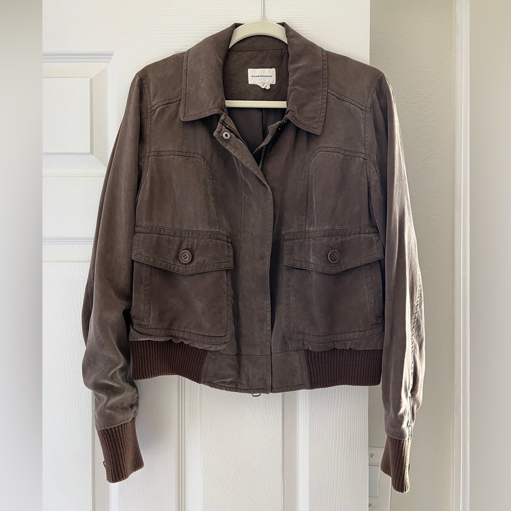 Club Monaco brown bomber jacket